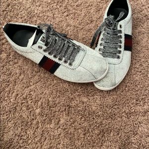 Silver Glitter Gucci sneakers